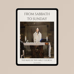 tablet on light brown background showing Catholic priest performing the consecration during mass holding the Eucharist