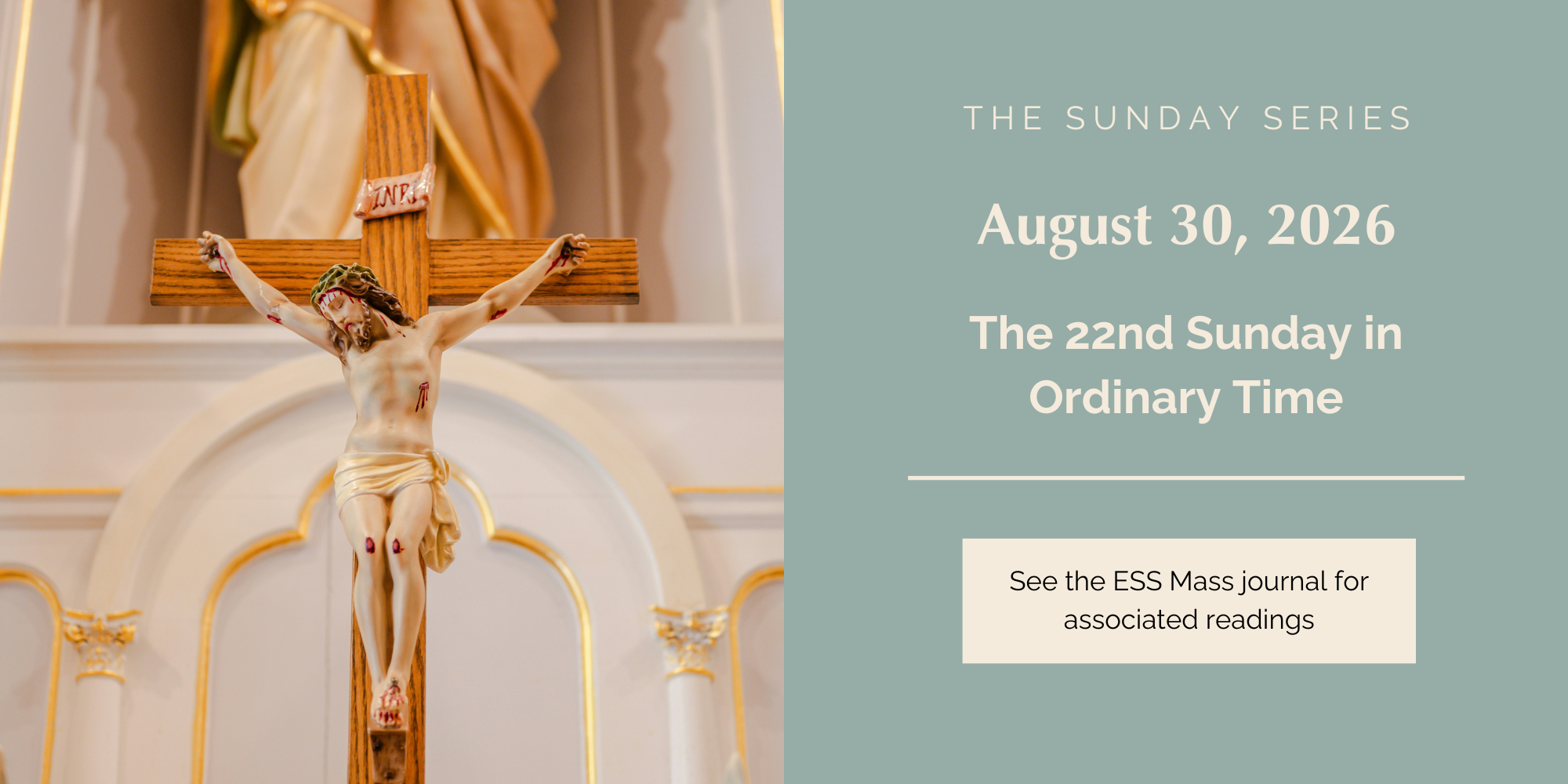 August 30, 2026: Twenty-second Sunday in Ordinary Time