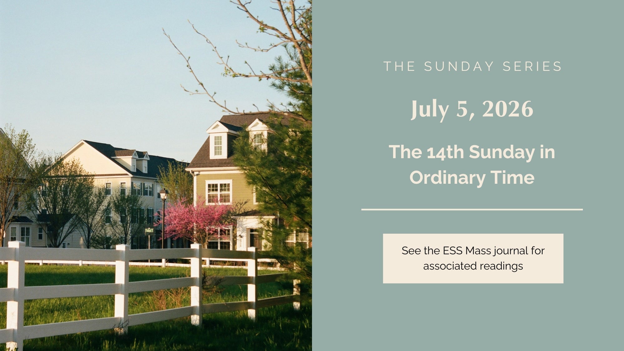 July 5, 2026: Fourteenth Sunday in Ordinary Time