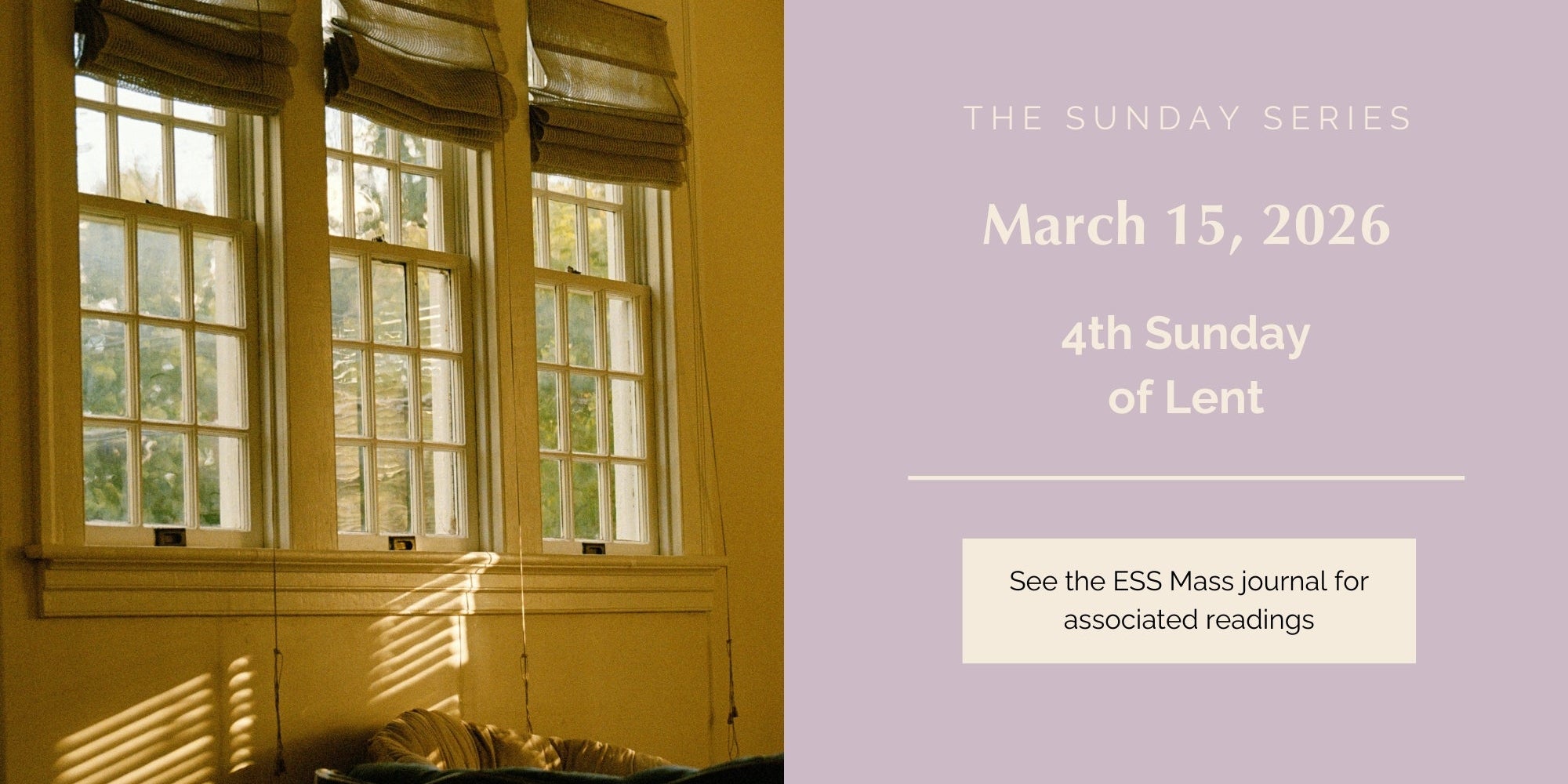 March 15, 2026: Fourth Sunday of Lent