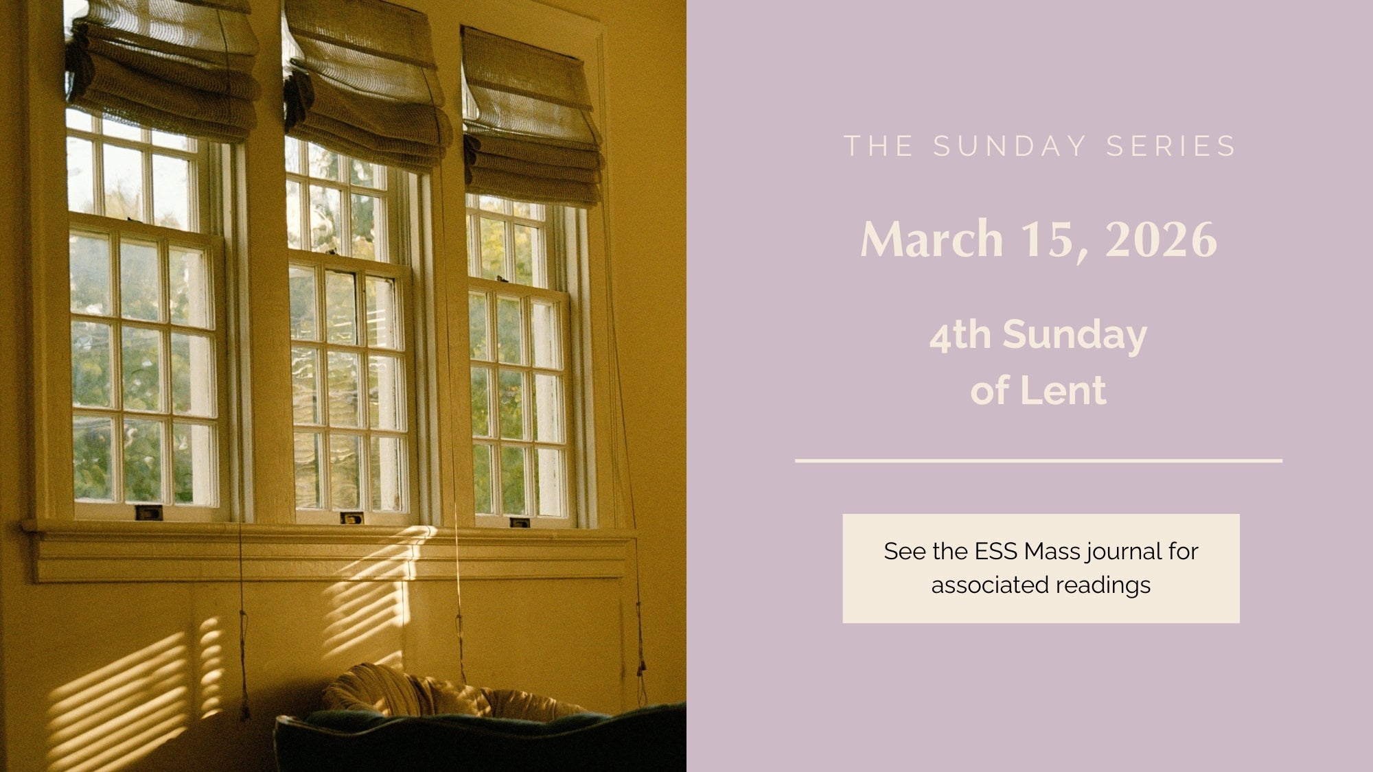 March 15, 2026: Fourth Sunday of Lent