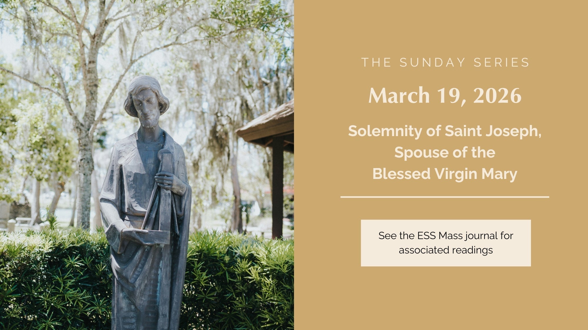 March 19, 2026: Solemnity of Saint Joseph, Spouse of the Blessed Virgin Mary