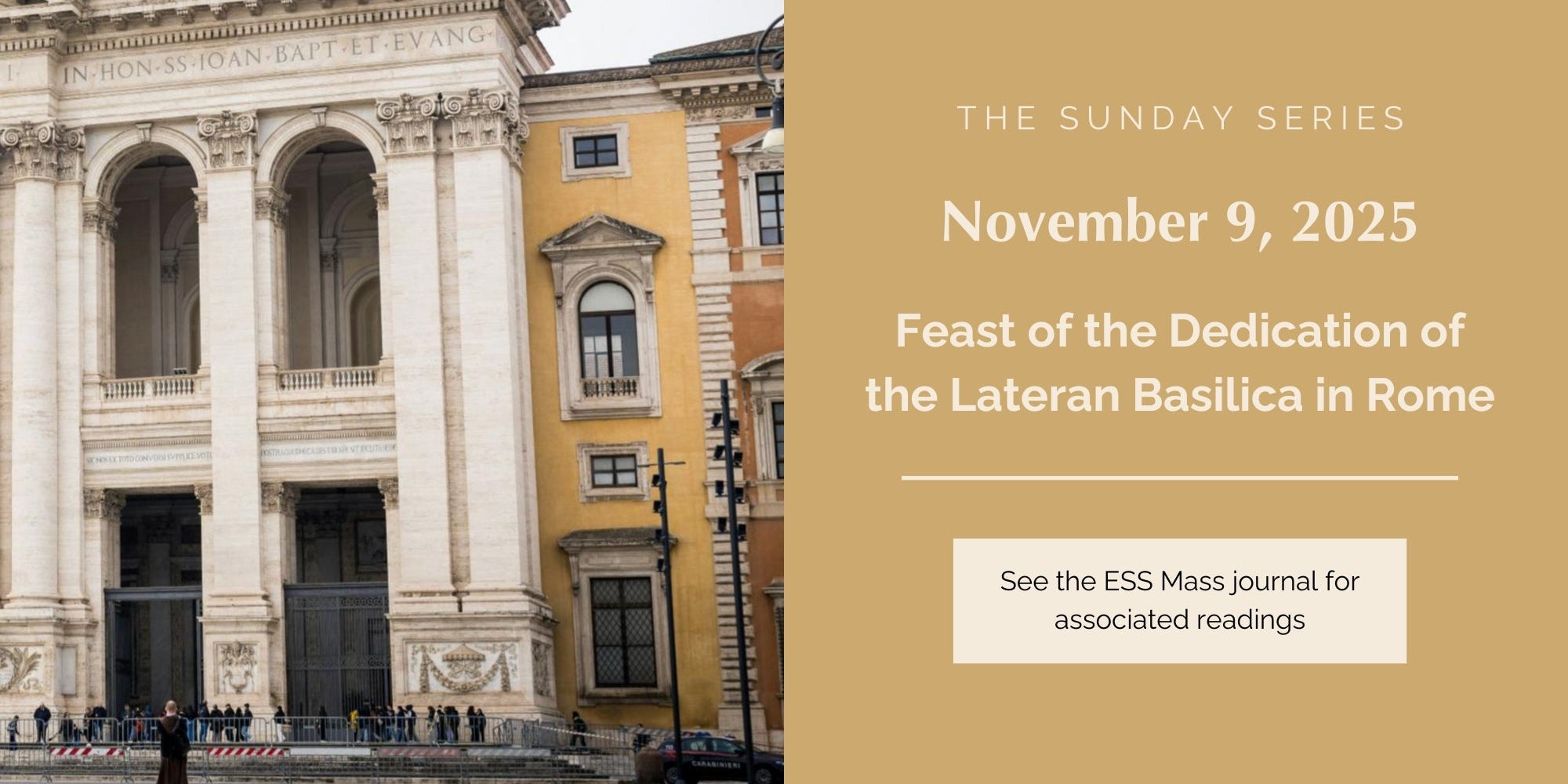 November 9, 2025: Feast of the Dedication of the Lateran Basilica in Rome