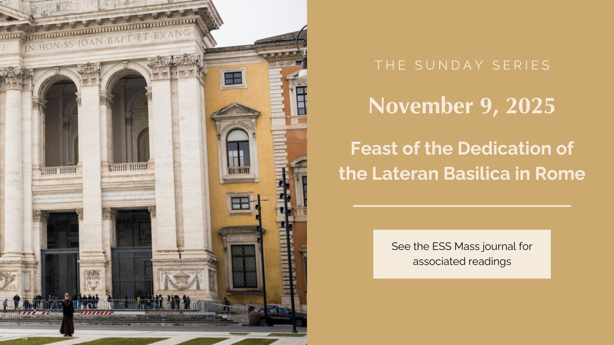 November 9, 2025: Feast of the Dedication of the Lateran Basilica in Rome