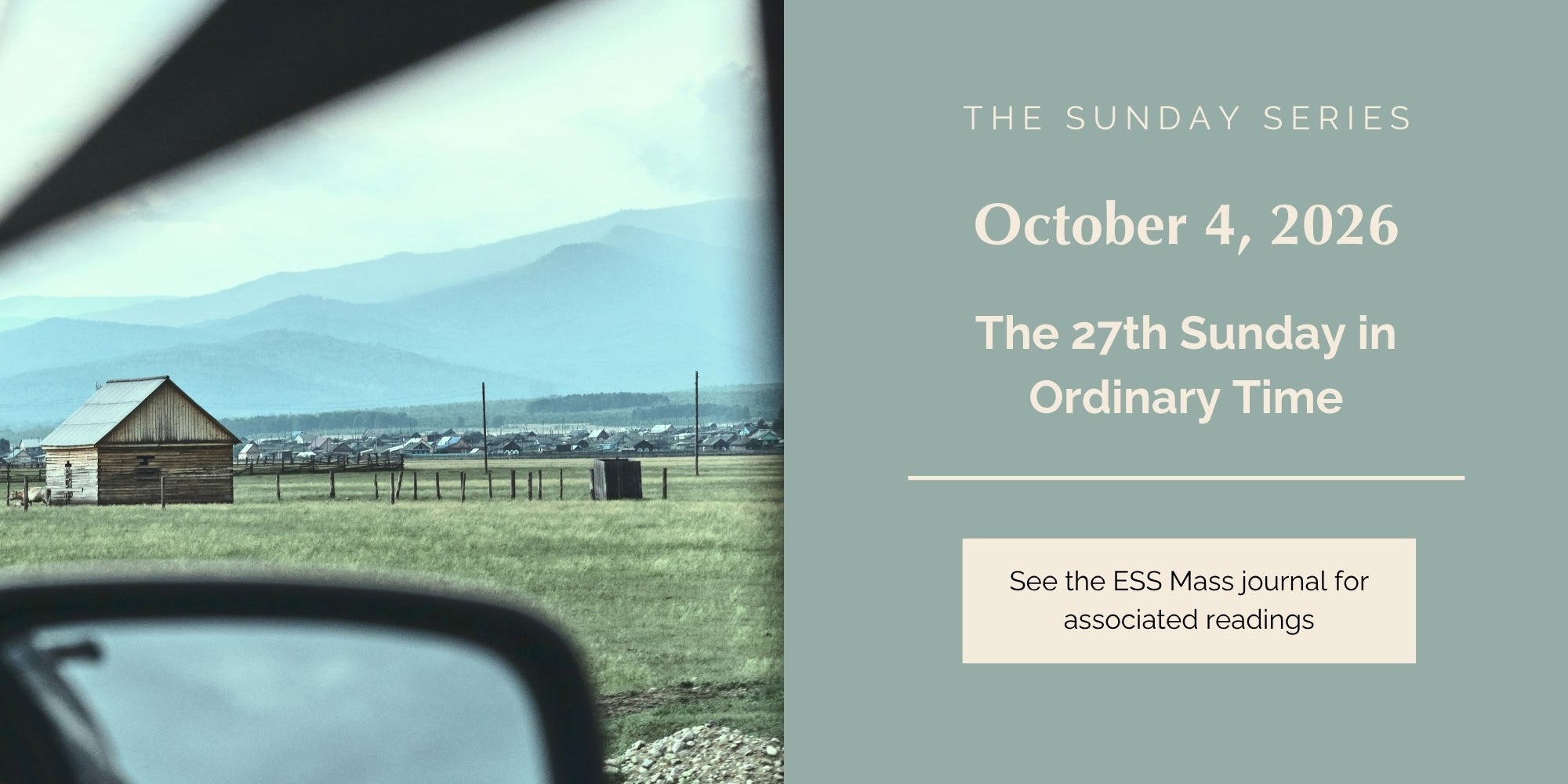 October 4, 2026: Twenty-Seventh Sunday in Ordinary Time