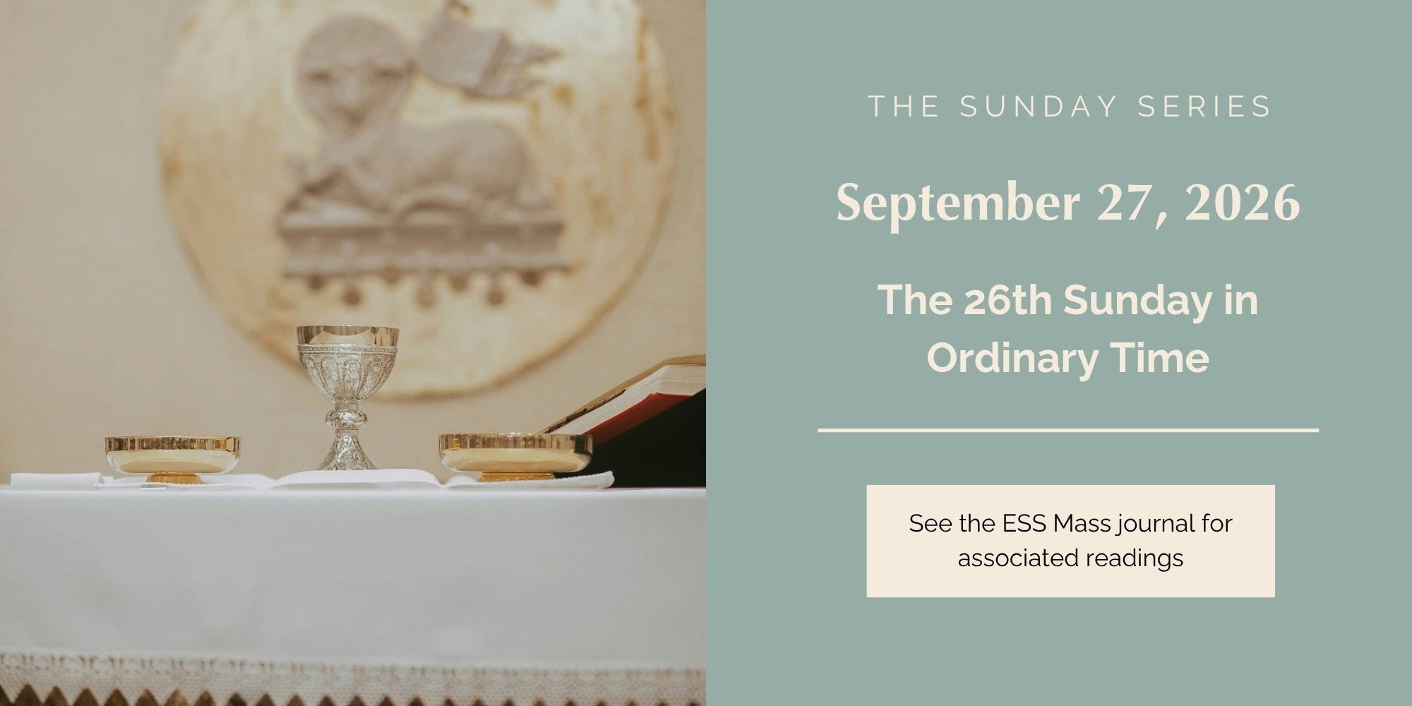 September 27, 2026: Twenty-Sixth Sunday in Ordinary Time